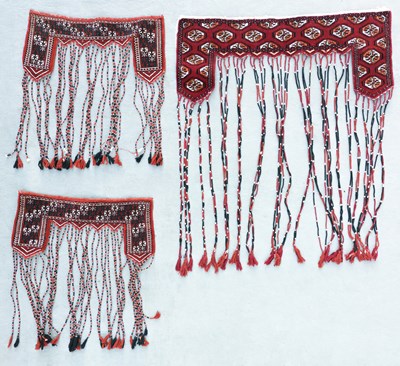 Lot 427 - Three Bokhara 'Kapunuk' style door panels