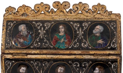Lot 194 - A mid 16th Century style Limoges enamel reliquary casket