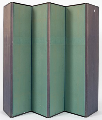 Lot 352 - A Korean six-fold painted screen
