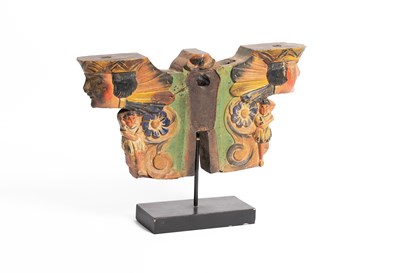 Lot 456 - A carved and painted fragment from a Mexican cart
