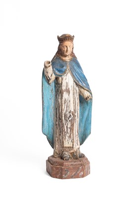 Lot 132 - A carved and painted figure of the Virgin Mary