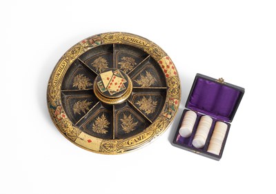 Lot 462 - An early 19th Century black japanned Pope Joan board