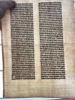 Lot 401 - Leaf of the Gutenberg Bible, Mainz, circa 1455