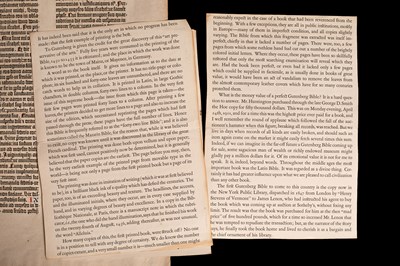 Lot 401 - Leaf of the Gutenberg Bible, Mainz, circa 1455