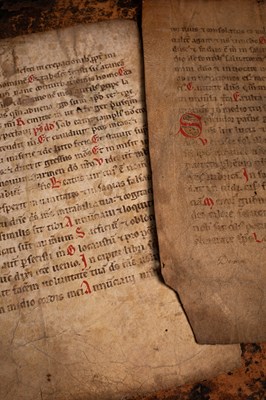 Lot 433 - Two leaves from a portable Antiphonal [Iberian peninsula (probably Spain, second half 12th Century]