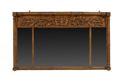 Lot 302 - A 19th Century triple-glass gilt framed overmantel mirror