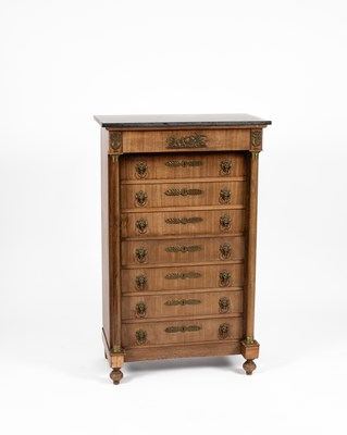 Lot 306 - A Louis XVI style mahogany secrétaire à abattant