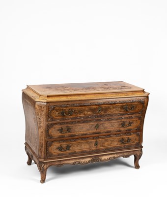 Lot 307 - A French walnut commode