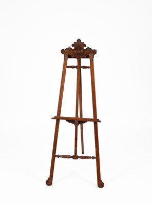 Lot 258 - A Victorian carved mahogany folding easel