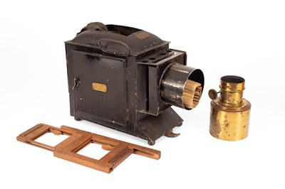 Lot 448 - A 19th Century brass and tinplate 'Excelsior' magic lantern