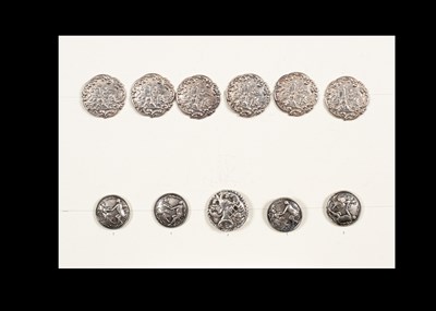 Lot 201 - A group of eleven silver circular buttons