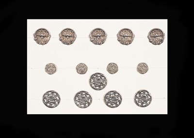 Lot 207 - A group of fourteen Art Nouveau silver buttons