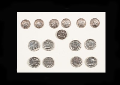 Lot 208 - A group of fifteen silver buttons
