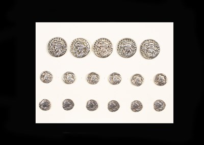 Lot 210 - A group of seventeen silver buttons