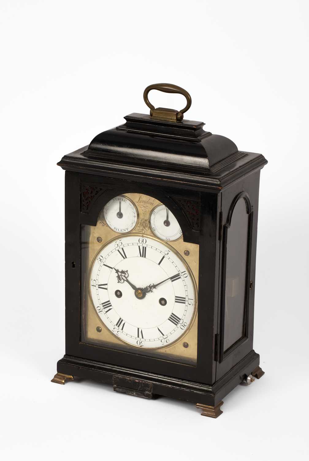Lot 1022 - Vulliamy, London, an ebonised quarter repeating bracket clock