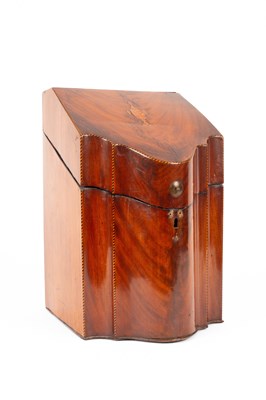 Lot 469 - A George III mahogany knife box