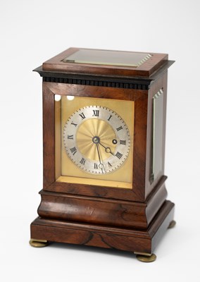 Lot 380 - A rosewood four glass mantel timepiece