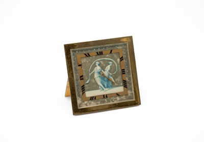 Lot 382 - A brass mantel timepiece