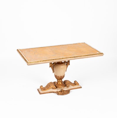 Lot 315 - A Continental cream painted and gilt marble topped occasional table