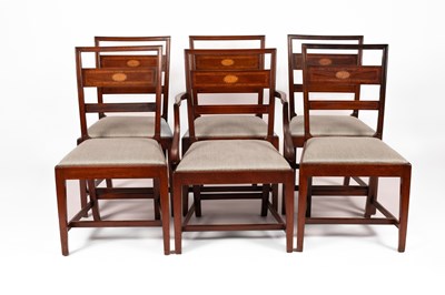 Lot 317 - A set of six Edwardian mahogany dining chairs
