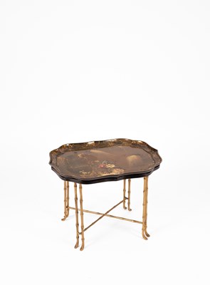 Lot 320 - A Jennens & Bettridge lacquered tray on stand