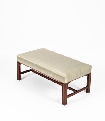 Lot 321 - A George III style mahogany and upholstered stool