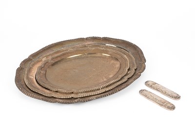 Lot 84 - Three silver plated serving platters