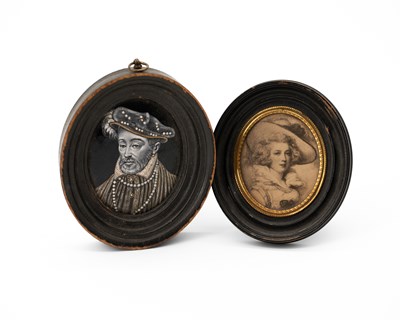 Lot 135 - A Limoges oval enamel portrait