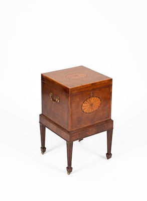 Lot 326 - A mahogany inlaid wine cooler