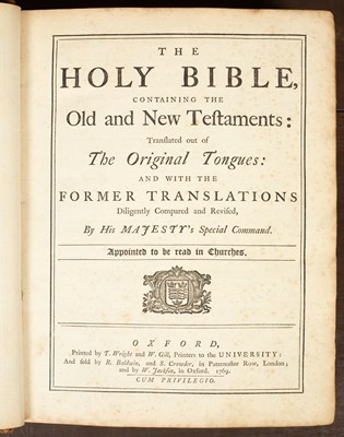 Lot 302 - [Binding, manner of James Scott] The Holy Bible