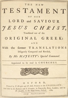 Lot 302 - [Binding, manner of James Scott] The Holy Bible