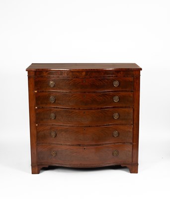 Lot 332 - A George III mahogany serpentine-fronted chest
