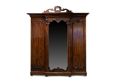 Lot 333 - A Victorian breakfront wardrobe