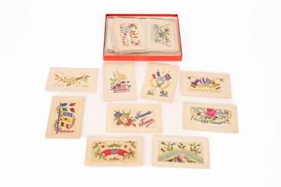 Lot 478 - A collection of WWI silk embroidered greetings cards