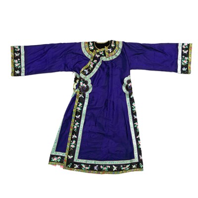 Lot 650 - A Chinese purple silk robe