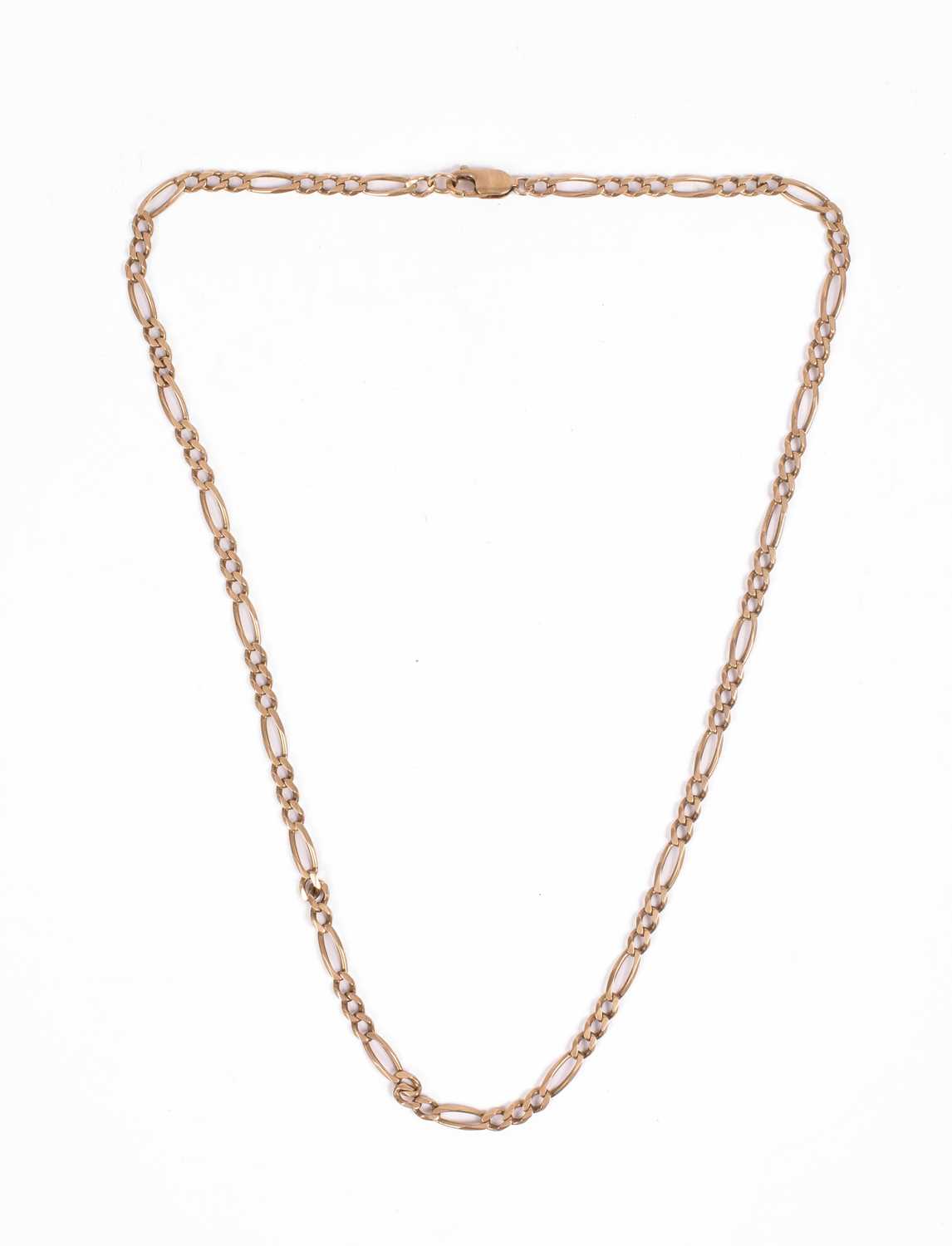 Lot 8 - A 9ct yellow gold figaro link necklace