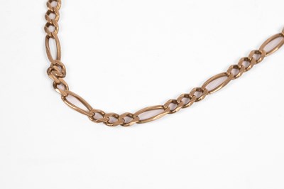 Lot 8 - A 9ct yellow gold figaro link necklace