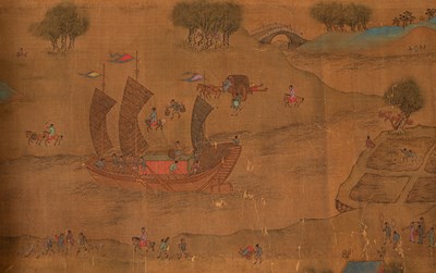 Lot 569 - After Qui Ying in imitation of Zhang Ze Duan