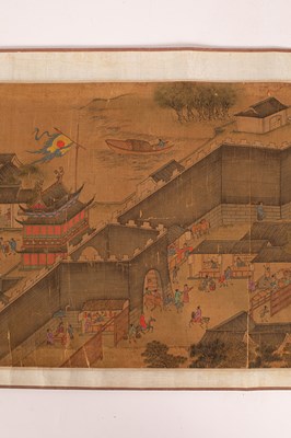 Lot 569 - After Qui Ying in imitation of Zhang Ze Duan