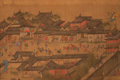 Lot 569 - After Qui Ying in imitation of Zhang Ze Duan