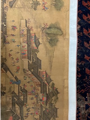 Lot 569 - After Qui Ying in imitation of Zhang Ze Duan