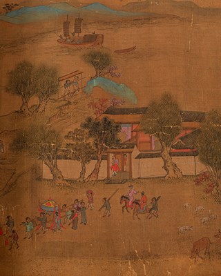 Lot 569 - After Qui Ying in imitation of Zhang Ze Duan