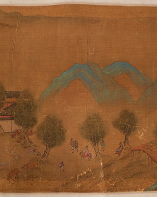 Lot 569 - After Qui Ying in imitation of Zhang Ze Duan