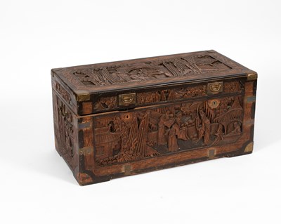 Lot 259 - A Oriental camphor wood chest