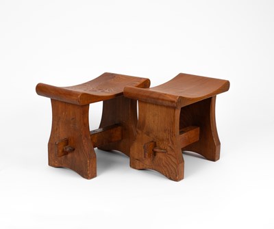 Lot 121 - Two elm stools