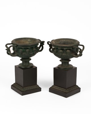 Lot 136 - A pair of replica Warwick vases