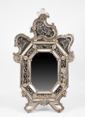 Lot 263 - A Venetian glass wall mirror