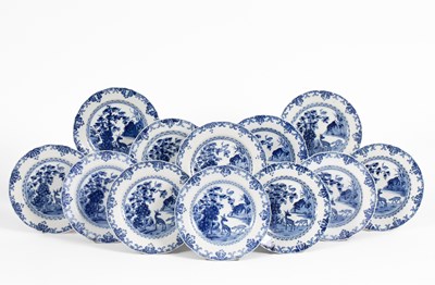 Lot 558 - A set of twelve Chinese blue and white octagonal plates