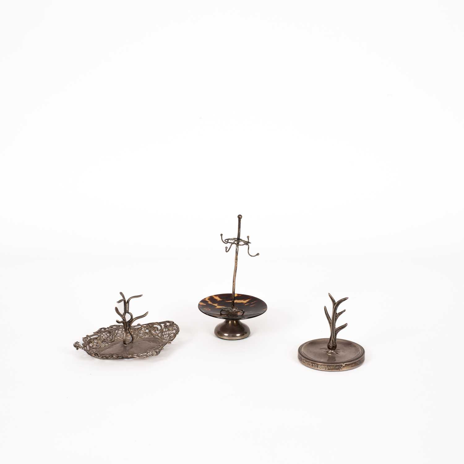 Lot 6 - Two silver ring trees