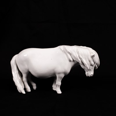 Lot 501 - A Meissen white glazed Shetland pony